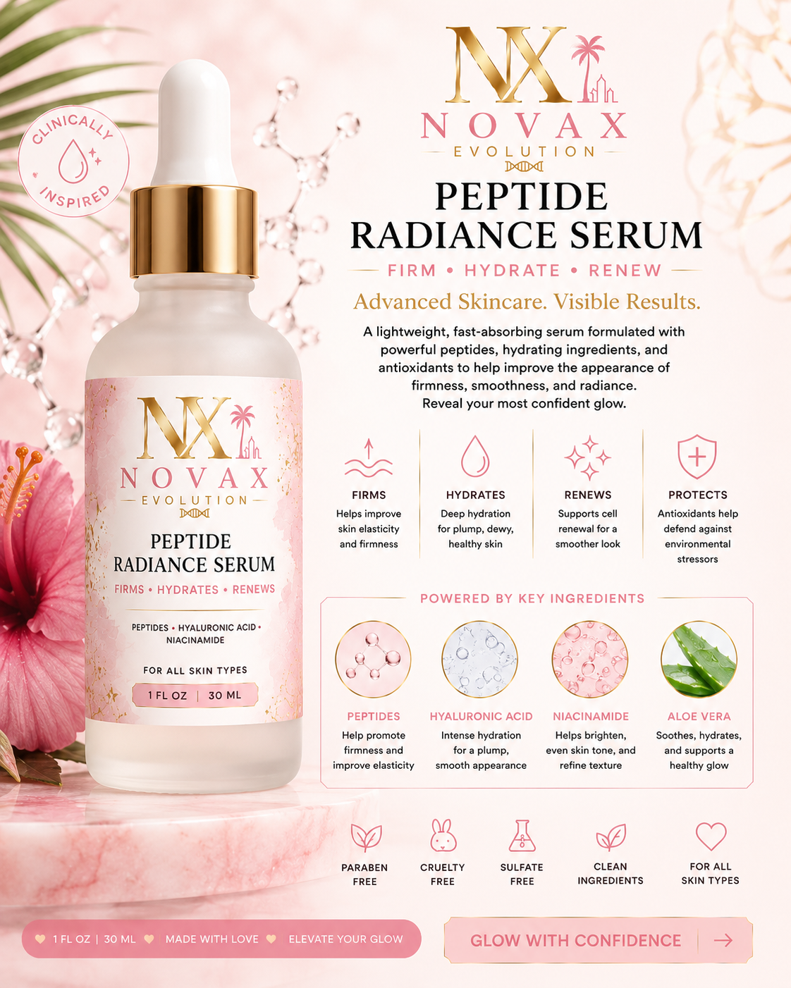 🧬 Nova X Peptide Radiance Serum